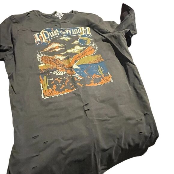 Country Deep Graphic Tee with Eagle and Dust in the Wind Design ladies XL - Picture 2 of 2